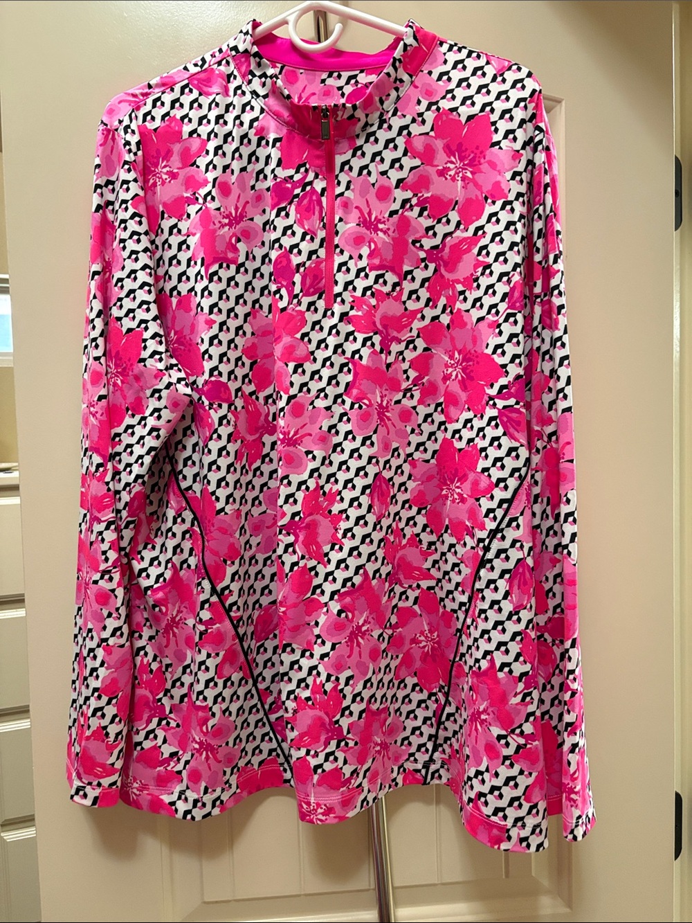 Tail Bright Pink Floral Half-Zip Ski Jacket